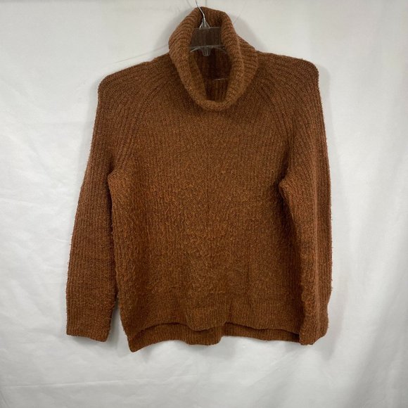 Madewell Dillon Womens solid heather cumin copper turtleneck size M textured - Picture 2 of 13